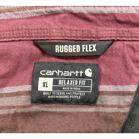 Carhartt Rugged Flex Relaxed Fit Warm Flannel Fleece Lined Shirt Jacket Men's XL - Picture 6 of 10